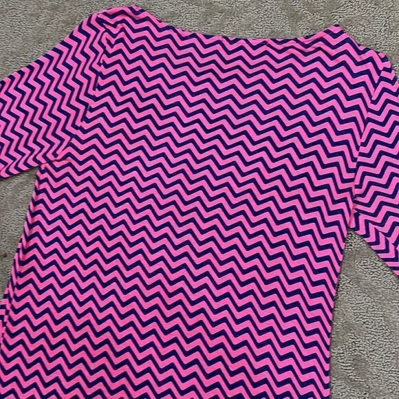 Hourglass Lilly Women’s XS Soft Navy & Pink Patterned Mini Dress w 3/4 Sleeves - Picture 9 of 11